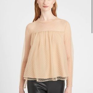 Banana Republic Tiered Tulle Top Polka dot